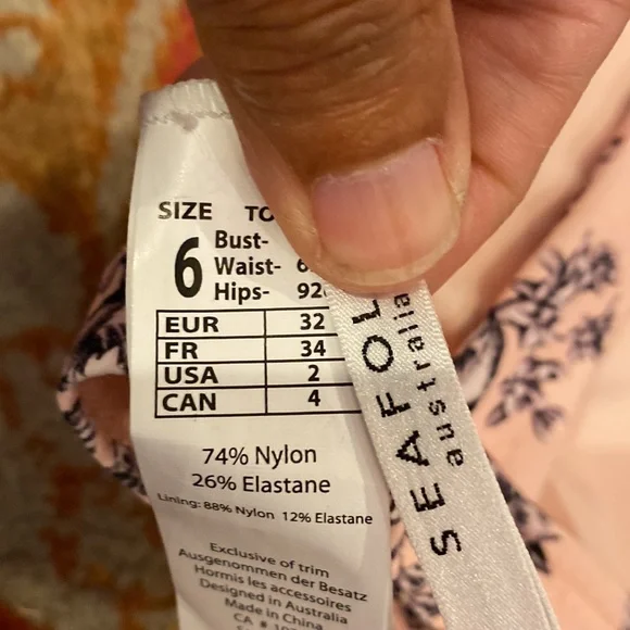 Seafolly Australia US 2 triangle bikini top love birds - Picture 6 of 6